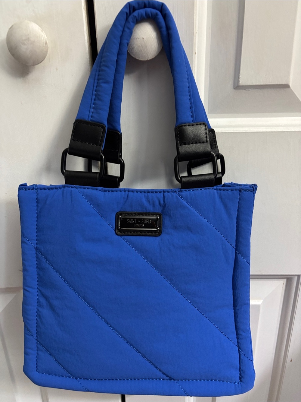 Saint & Sofia Blue Quilted mini Tote
